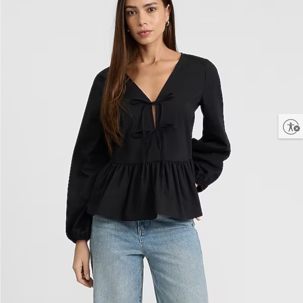 Express Black Peplum Blouse